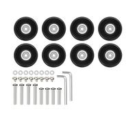 8 pièces roues de valise à roulettes silencieuses ensemble de remplacement en plastique pratique Installation facile compatibilité pratique remplacements de roues de valise
