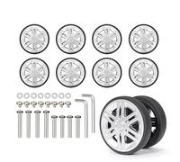 8 pièces roues de valise à roulettes silencieuses ensemble de remplacement en plastique pratique Installation facile compatibilité pratique remplacements de roues de valise