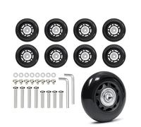 8 pièces roues de valise à roulettes silencieuses ensemble de remplacement en plastique pratique Installation facile compatibilité pratique remplacements de roues de valise