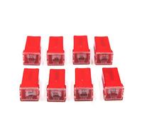8 pièces rouge Auto voiture Push-in Type femelle PAL cartouche Mini fusible DC 32V 50A Câblage de protection
