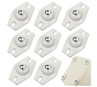 8 Pièces Roulettes Auto-Adhésives Mini Roues Pivotantes Rotation À 360 Degrés Poulie Collante Avec Roulements À Billes (Blanc)