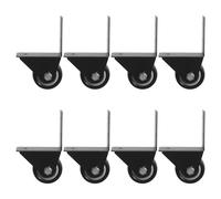 8 Pièces Roulettes Silencieuses Fixes de Rechange, 1,5 Pouce, Noir