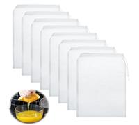 8 Pièces Sac a Lait Vegetal, Réutilisable Sacs en Etamine à Maille Fine pour Tamiser, Sacs de Lait de Noix en Nylon pour Les Jus de Fruits, le Vin, le Lait de Soja