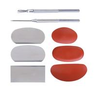 8 Pièces Sculpture Poterie Forme Grattoir Cutter Céramique Argile Ensemble D'outils Pour Sculpter La Modélisation Avec Outil En Silicone Et En Métal Kit De Sculpture En Céramique