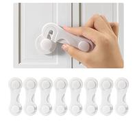 8 Pièces Securite Placard Enfant, Bloc Porte Securite BéBé, Protection Bebe pour Placard Armoires, Tiroirs, Fours, Réfrigérateurs, Adhésif Fort sans Perçage