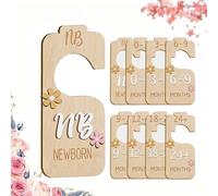 8 Pièces Séparateurs Placard pour Bébé en Bois, Diviseurs de Garde-Robe Bébé,Separateur Penderie pour Bébé,Diviseurs de Taille Vêtements,Organisateurs de Vêtements pour Bébé du Nouveau-né à 24 Mois