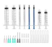 8 Pièces Seringue 1/5/10 ml, Seringue Plastique, Seringues à Aiguilles émoussées, Seringue Dosage, Seringue de Jardinage, avec Bouchons Seringue Pour Expérience, Distribution, Mesure De Liquides