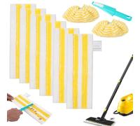 8 Pièces Serpillere en Microfibre Compatible avec Karcher EasyFix SC1, SC2, SC3, SC4, SC5 Nettoyeur Vapeur Lavette Lingette Accessoires Chiffons de Rechange Bonnette Kärcher + 1 Grattoirs en Plastique