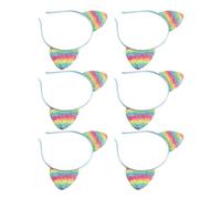 8 Pièces Serrage-tête Oreilles de Chat Arc-en-ciel à Paillettes | Tissu, Touche Agréable et Confort, Décoration Capillaire Voyante, pour Fête et Noël, Garçon et Filles