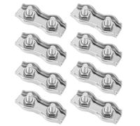 8 Pièces Serre Cable Acier M3, Pinces à Câble en Acier Inoxydable, Duplex Pince de Câble Métallique, Pinces de Câble Métallique Duplex en Acier Inoxydable 304, Pour Cordes à Linge en Câble Métallique
