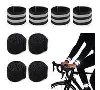 8 Pièces Serre Pantalon Velo Pince Pantalon Velo Brassard Sécurité Noir Rassards Réfléchissants Brassard Reflechissant Bande Reflechissante Velo Serre Pantalon Velo Noir pour Vélo,Jogging,Randonnée