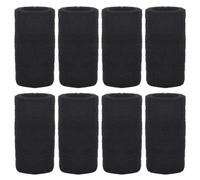 8 Pièces Serre Poignet Bracelet Eponge Poignet Absorbants Bandeau de Poignet Sport Serre Poignets Élastiques Bande Poignet pour Le Tennis Le Basket-Ball Le Football la Course à Pied (Noir)