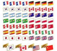 8 pièces/set Assortiment d'accessoires de broche carrée en métal avec drapeau de pays Belgique,Pologne,Chine,Australie,Mexique,Brésil,Corée du Sud,France,ROYAUME-UNI.,Japon,Italie,Allemagne,USA,Espagn