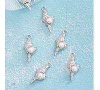 8 pièces/set Bracelet, collier, pendentif de bijoux DIY élégant de style vacances de plage et océan avec perles et coquillages 3D Taille UniqueAlliage de zinc