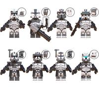 8 pièces star wars mini soldat amovible empire - sergent régiment de loup lourd - légion bloc poupée jouets pour enfants