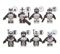 8 pièces star wars mini soldat amovible empire - sergent régiment de loup lourd - légion bloc poupée jouets pour enfants