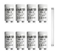 8 Pièces Starter Neon 4-65 W 220-240V Tubes Fluorescents de Démarrage - Ampoule Starter Tubes Fluorescents, Installation Facile Sans Outil, Idéal pour la Maison, le Bureau et la Restauration