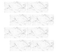 8 Pièces Sticker Mural Effet Marbre Blanc Autocollant
