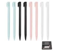 8 Pièces Stylets Tactiles pour NDS, 3DS Lite, DSL, NDSL, Stylet pour Console de Jeu, Accessoires Précis et Durables en 4 Couleurs (Noir, Blanc, Rose, Bleu)