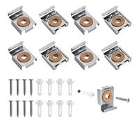 8 Pièces Support Mural Miroir De Fixation, Fixation Miroir Lourd, Support Mural Réglable Miroir Clip avec 8 Jeux de Broches et de Vis pour Salle de Bain, Vestiaire, Bureau