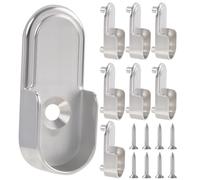 8 Pièces Support Tringle Penderie, Supports Extrémité de Rail En Métal Zink Alliage Avec Vis, Support Barre Penderies Fixation Barres De Penderie pour Penderie Placard, Montage Facile Argent