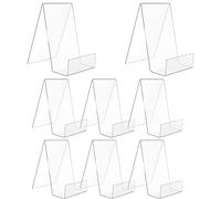 8 Pièces Supports de livres Acrylique transparent, 7,5 x 10,5 cm Supports de serre-livres en plastique, Supports de Marchandises pour Afficher des Photos, des livres, des cahiers.