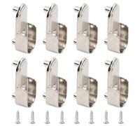 8 PièCes Supports Pour Tringles, Support Tringle Rideaux, Support Tringle Penderie Ovales En MéTal Avec Vis, Acier Inoxydable Supports DextréMité De Rail Pour Placard, Armoire, Cuisine