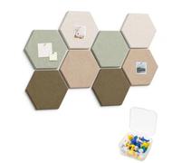 8 Pièces Tableau Hexagonal en Feutre 30 × 26 × 0,9 cm, Panneaux d’Affichage Muraux Autocollants, Pêle-Mêle Photo et Vision Board pour Notes, Maison et Bureau