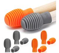 8 Pièces Tambour Muet Baguette de Tambour Muet Amortisseur de Tambour Accessoires pour Percussions en Caoutchouc Muet Tambour Pratique de Remplacement (Orange et Gris)