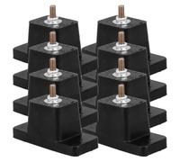 8 Pièces Tapis Anti Vibrations en Caoutchouc Noir | Isolation Sonore et Stabilité, pour Maisons Anciennes et Machines Compatibles