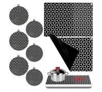 8 Pièces Tapis De Protection pour Plaque À Induction, Protection Plaque Induction, Tapis De Cuisson À Induction en Silicone, Tapis Protege Plaque Induction pour Plaque À Induction(25 * 35cm)