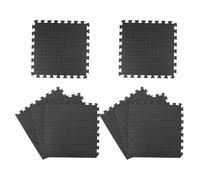 8 Pièces Tapis de Sol Puzzle Emboîtable EVA Noir | Surface Douce, Absorption des Chocs, Antidérapant et Imperméable, Design à Motif Feuille, Emboîtage Simple