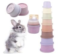 8 Pièces Tasses Empilables Pour Lapins, Tasse À Empilable Bébé, Cubes Empilables Gobelet Empilables, Jouets De Lapin Empilables Pour Cacher De La Nourriture Et S'amuser, Jeux Gigognes Pour Lapins