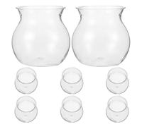 8 Pièces Terrarium Vase Hydroponique Transparent en Plastique