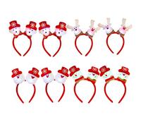 8 pièces -tête de Noël Lumineux Bandeaux Cheveux en Forme de Bonhomme de Neige Cerf LED -tête de Peluche Cheveux Accessoires pour Fête Noël dEnfant