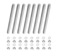 8 Pièces Tige Filetée M8 x 100mm avec 16 Écrous Hexagonaux et 16 Rondelles, Tiges Filetées en Acier Inoxydable pour Bricolage Industrie Construction Assemblages