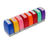 8 Pièces Timbres Commerciaux de Bureau en ABS, pour Identification | Boîte de Rangement Incluse, Marques Nettes et Lisibles, Usage Bureau Scolaire, Formulaires et Bons D'achat