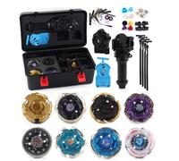 8 Pièces Toupie Vitesse Gyro Métal Combat Toupie Ensemble 4D Fusion Modèle Combinaison avec émetteur et poignée E