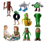 8 Pièces Tung Tung Tung Sahur Figurine, Figurine de Brainrot, Tralalero Tralala Figure, Figurines de collection imprimée en 3D, Jouets Créatifs Requin, Singe et Plus Encore Figurines d'action