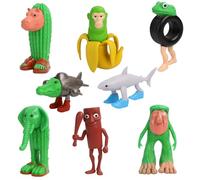 8 Pièces Tung Tung Tung Sahur Jouet, Set di Figure Italian Brainrot, Gioco di Figurine da Collezione Tralalero, Figurine d'azione Tralalero Tralala per Bambini e adulti