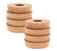8 Pièces Vase Hydroponique en Verre Bouchon de Liège Trou Central | Bois Liège Marron, Ventilation Respirante, pour Boutures, Rebuts de Bocaux, Rebords