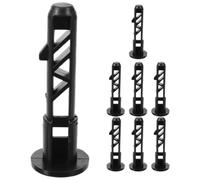 8 Pièces Verrou Plastique, Charnière Couvercle 120 L | Noir, Support de Réparation, pour Bacs à Roulettes et Gestionnaires, Usage Maison
