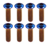 8 Pièces Vis de Fixation Volant M5x0,8 Métal avec Clé | Montage Sécurisé sur Voiture, Usage Piste et Modification, Style Rond et Plat, pour Passionnés de Conduite