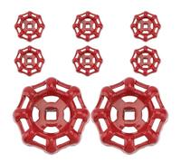 8 Pièces Volant de Vanne en Fonte Rouge Trou Central 7x7 MM | Usage Extérieur, Remplacement pour Tige Carrée 7x7 Mm, Rotation Plus Facile, Format Léger