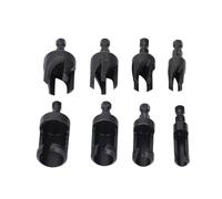 8 Pieces Wood Plug Drill Bit Set, Carbon Steel Hex Shank Plug Cutter Set with Straight and Tapered Bits 1/4in 3/8in 1/2in 5/8in for Seamless Woodworking Joinery and Furniture Repai