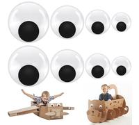 8 Pièces Yeux Autocollants, Googly Eyes 40/50/80/100 mm, Grand Yeux Mobiles Autocollants, Grand Plastique Rond Yeux en Plastique, pour Les Décorations de Bricolage, l'artisanat