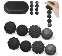 8 Pierres Sensorielles Anti-Stress en Silicone, Jouet Fidget Silencieux pour Enfants et Adultes, Pierre Sensorielle Texturée, Outil de Relaxation pour Gestion du Stress, TDAH, Autisme (Noir)