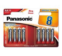 8 Piles Alcalines AA / LR6 Panasonic Pro Power