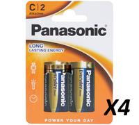 ✅8 Piles Panasonic C 8 pièces 1,5 Volt LR14 / Baby avec technologie antifuite