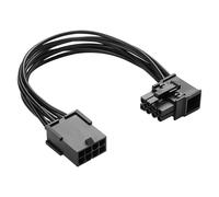 8 Pin PCIE 8 Pin Female to Male Right Angle PCIE Express Extension Cable Power Adapter for 18AWG Graphics Card 15cm (Left)